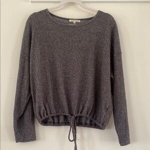 z supply heather grey waffle knit top